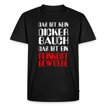 Kein Dicker Bauch sonder Feinkostgewölbe - Männer Premium Bio T-Shirt - Schwarz - Vorne - Nico (187cm)