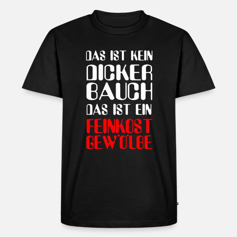 Kein Dicker Bauch sonder Feinkostgewölbe - Männer Premium Bio T-Shirt - Schwarz