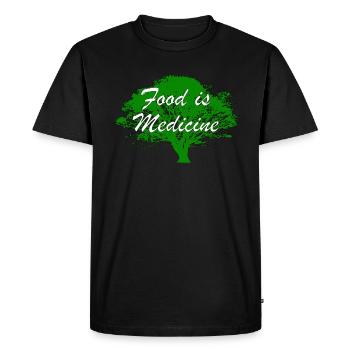 La nourriture est la médecine Nature Tree - T-shirt Premium bio Homme - noir - Devant - Nico (187cm)