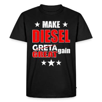 FAITES DIESEL GRETA GAIN. Lutte contre le changement climatique FCK GRN - T-shirt Premium bio Homme - noir - Devant - Nico (187cm)