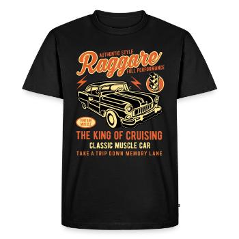 Raggare Vintage Custom Car T Shirt Design - Men's Premium Organic T-Shirt - black - Front - Nico (187cm)