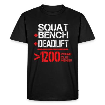 Membre du club de 1200 livres - Powerlifter Bodybuilder - T-shirt Premium bio Homme - noir - Devant - Nico (187cm)