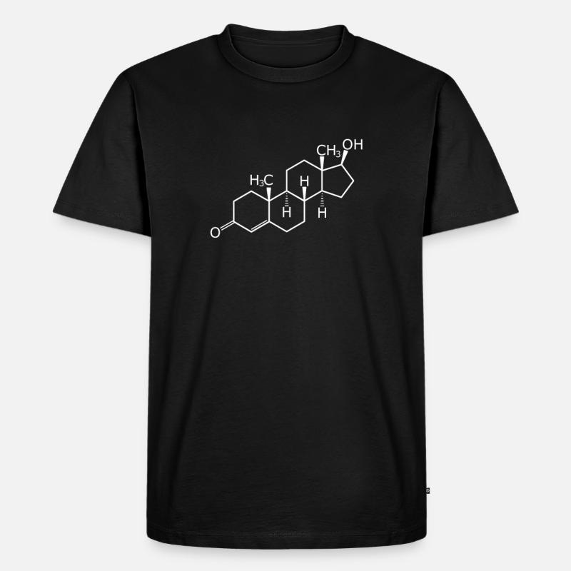 Testosteron Strukturformel - Männer Premium Bio T-Shirt - Schwarz