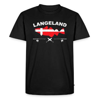 Langeland pêche à la morue du Danemark - T-shirt Premium bio Homme - noir - Devant - Nico (187cm)