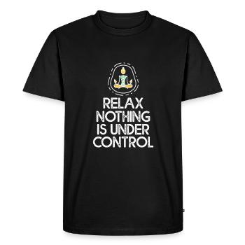 Détendez-vous, rien n'est sous contrôle 2 - T-shirt Premium bio Homme - noir - Devant - Nico (187cm)