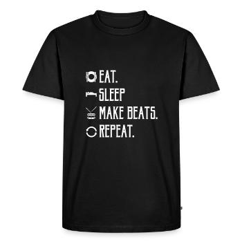 Eat. Sleep. Make beats. Repeat. 2 - Men's Premium Organic T-Shirt - black - Front - Nico (187cm)