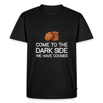 Come To The Dark Side, We Have Cookies - Männer Premium Bio T-Shirt - Schwarz - Vorne - Nico (187cm)