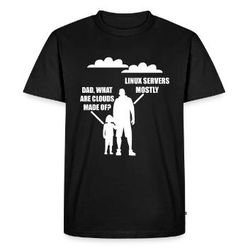Papa What Are Clouds Made of Linux Servers Mostly 4 - T-shirt Premium bio Homme - noir - Devant - Nico (187cm)
