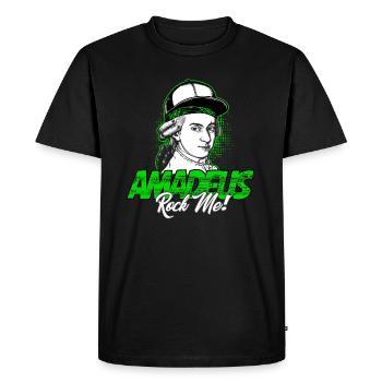 Amadeus Rock Me | Wolfgang Amadeus Mozart Classical - Men's Premium Organic T-Shirt - black - Front - Nico (187cm)