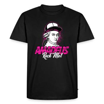 Amadeus Rock Me | Wolfgang Amadeus Mozart Classical - Men's Premium Organic T-Shirt - black - Front - Nico (187cm)