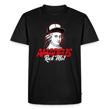 Amadeus Rock Me | Wolfgang Amadeus Mozart Classical - Men's Premium Organic T-Shirt - black - Front - Nico (187cm)
