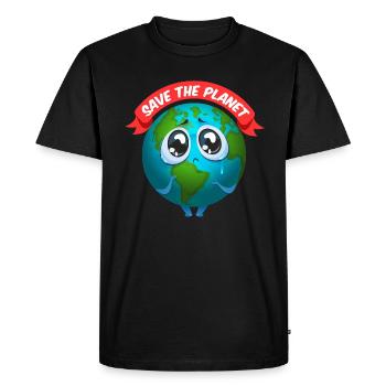 Sauvez la planète Terre | Save planet earth - T-shirt Premium bio Homme - noir - Devant - Nico (187cm)