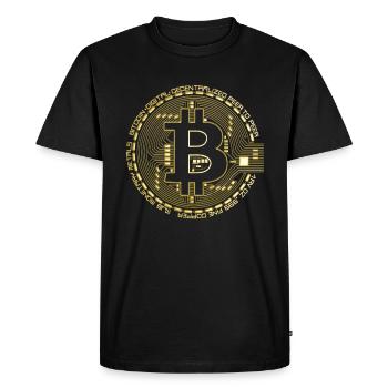 Bitcoin Gold - Men's Premium Organic T-Shirt - black - Front - Nico (187cm)