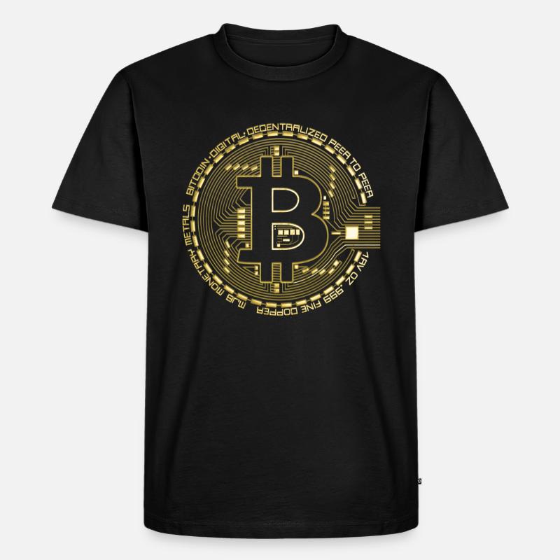 Bitcoin Gold - Männer Premium Bio T-Shirt - Schwarz