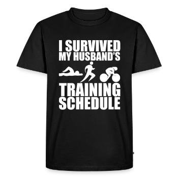I Survived My Husband's Training Schedule 4 - Men's Premium Organic T-Shirt - black - Front - Nico (187cm)