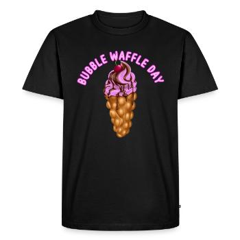 Journée de la gaufre à bulles | Gaufre aux œufs Foodtrend - T-shirt Premium bio Homme - noir - Devant - Nico (187cm)