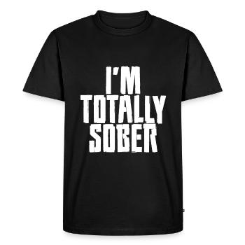 Je suis totalement sobre - T-shirt Premium bio Homme - noir - Devant - Nico (187cm)