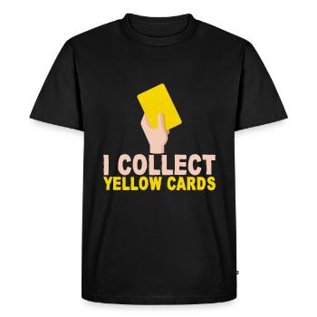 I Collect Yellow Cards - Men's Premium Organic T-Shirt - black - Front - Nico (187cm)