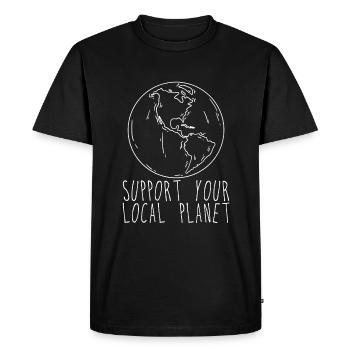 Soutenez votre planète locale 2 - T-shirt Premium bio Homme - noir - Devant - Nico (187cm)