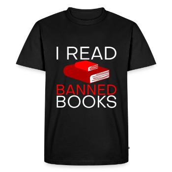 J’ai lu des livres interdits 21 - T-shirt Premium bio Homme - noir - Devant - Nico (187cm)