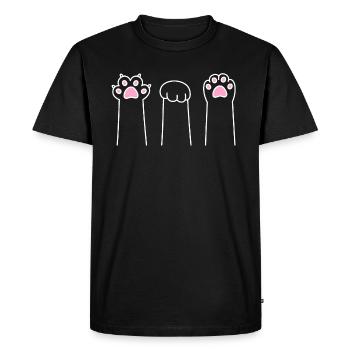 Cat Paw Game Cat Paws Scissors Stone Paper - T-shirt Premium bio Homme - noir - Devant - Nico (187cm)