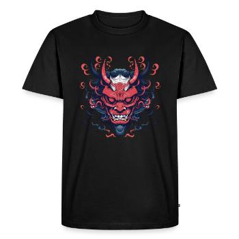Démon oni - T-shirt Premium bio Homme - noir - Devant - Nico (187cm)