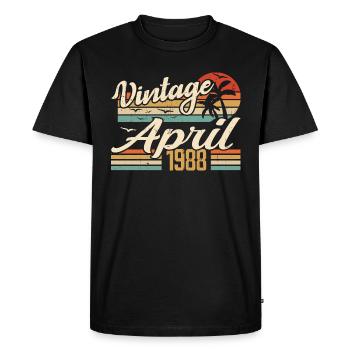 Avril 1988 Anniversaire Idée Cadeau Vintage 1988 - T-shirt Premium bio Homme - noir - Devant - Nico (187cm)