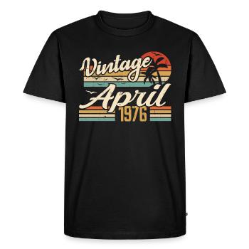 Avril 1976 Anniversaire Idée Cadeau Vintage 1976 - T-shirt Premium bio Homme - noir - Devant - Nico (187cm)