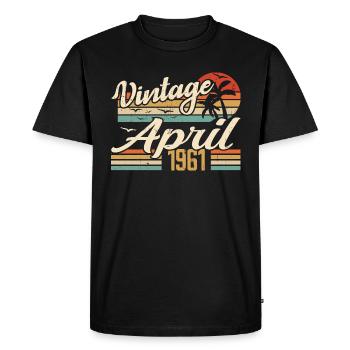Avril 1961 Anniversaire Idée Cadeau Vintage 1961 - T-shirt Premium bio Homme - noir - Devant - Nico (187cm)