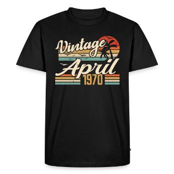 Avril 1970 Anniversaire Idée Cadeau Vintage 1970 - T-shirt Premium bio Homme - noir - Devant - Nico (187cm)