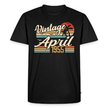 Avril 1955 Anniversaire Idée Cadeau Vintage 1955 - T-shirt Premium bio Homme - noir - Devant - Nico (187cm)