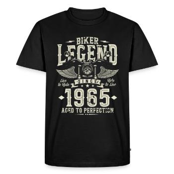 Légende du motard depuis 1965 - T-shirt Premium bio Homme - noir - Devant - Nico (187cm)