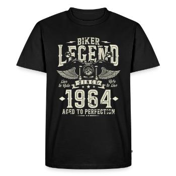 Légende du motard depuis 1964 - T-shirt Premium bio Homme - noir - Devant - Nico (187cm)