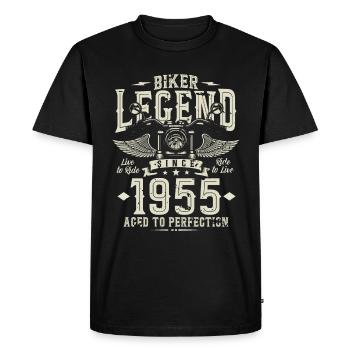 Légende du motard depuis 1955 - T-shirt Premium bio Homme - noir - Devant - Nico (187cm)