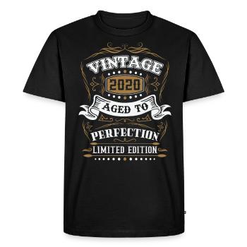 Vintage cadeau d'anniversaire né en 2020 rétro - T-shirt Premium bio Homme - noir - Devant - Nico (187cm)