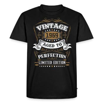 Vintage cadeau d'anniversaire né en 1969 rétro - T-shirt Premium bio Homme - noir - Devant - Nico (187cm)