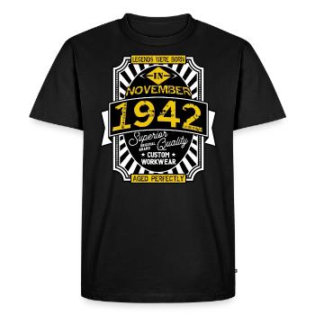 1942 NOVEMBER - T-shirt Premium bio Homme - noir - Devant - Nico (187cm)