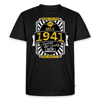 1941 MAY - T-shirt Premium bio Homme - noir - Devant - Nico (187cm)