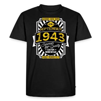 SEPTEMBER 1943 - Männer Premium Bio T-Shirt - Schwarz - Vorne - Nico (187cm)