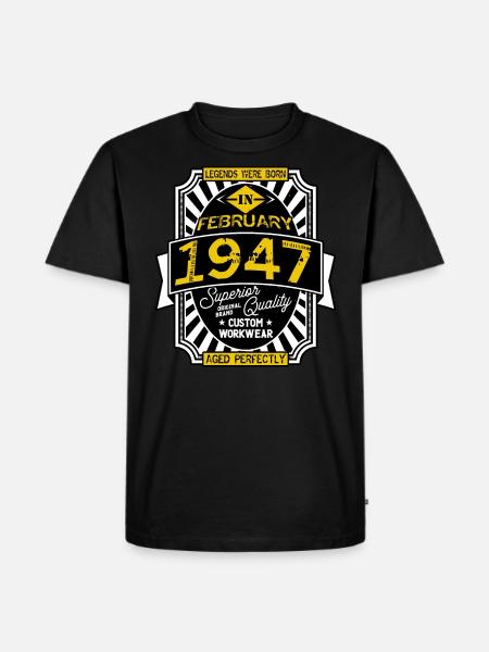 1947 FEBRUARY - T-shirt Premium bio Homme - noir