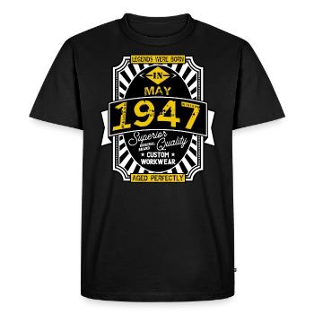 1947 MAY - T-shirt Premium bio Homme - noir - Devant - Nico (187cm)