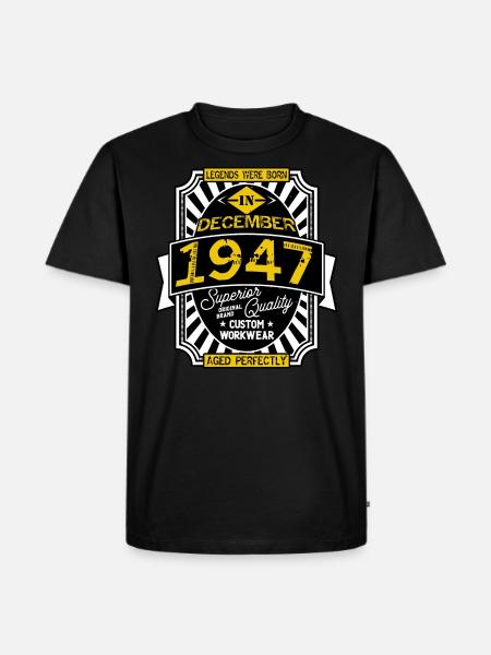 1947 DECEMBER - T-shirt Premium bio Homme - noir