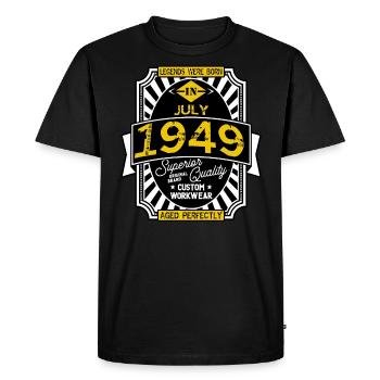 1949 JULI - Männer Premium Bio T-Shirt - Schwarz - Vorne - Nico (187cm)