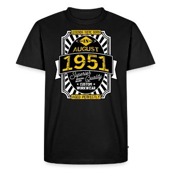 1951 AUGUST - Men's Premium Organic T-Shirt - black - Front - Nico (187cm)