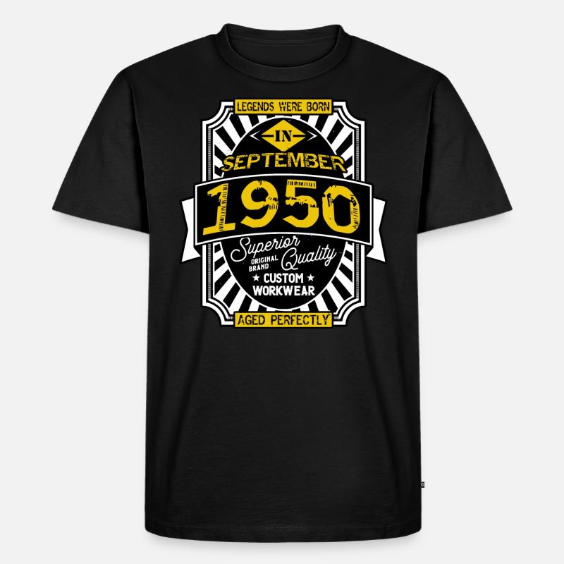 1950 SEPTEMBER - Männer Premium Bio T-Shirt - Schwarz