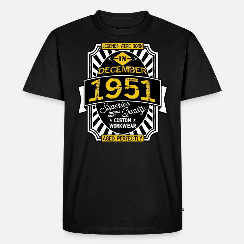 1951 DEZEMBER - Männer Premium Bio T-Shirt - Schwarz