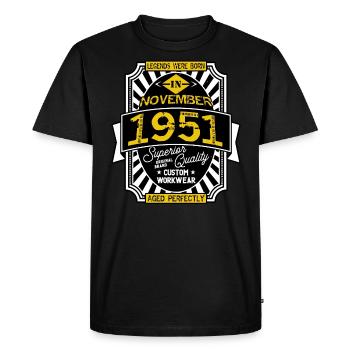1951 NOVEMBER - T-shirt Premium bio Homme - noir - Devant - Nico (187cm)