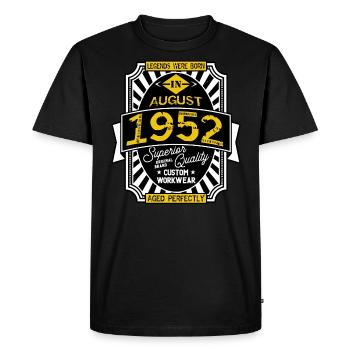 1952 AUGUST - Men's Premium Organic T-Shirt - black - Front - Nico (187cm)