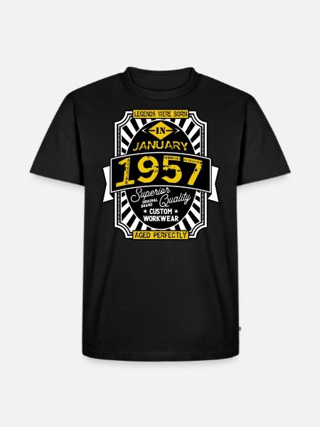1957 JANUARY - Men's Premium Organic T-Shirt - black