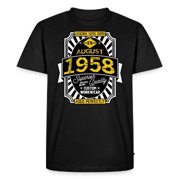 1958 AUGUST - Men's Premium Organic T-Shirt - black - Front - Nico (187cm)
